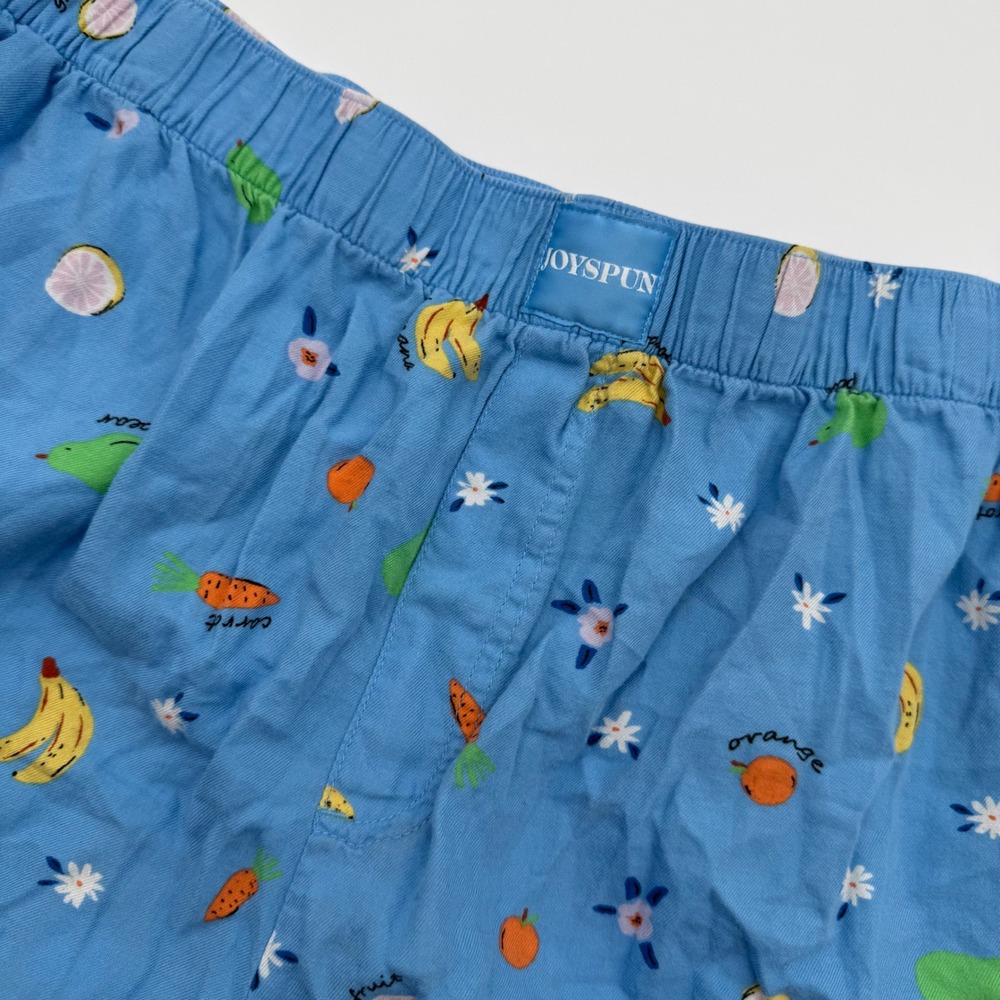 Joyspun Womens Fruit Print Pajama Shorts Blue Cotton Blend Sleepwear 2X 18W-20W - Picture 2 of 4